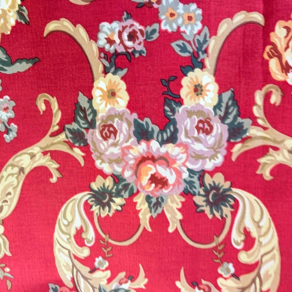 Ralph Lauren Danielle Marseilles Drapery Panel (1)Red English Rose Made in USA